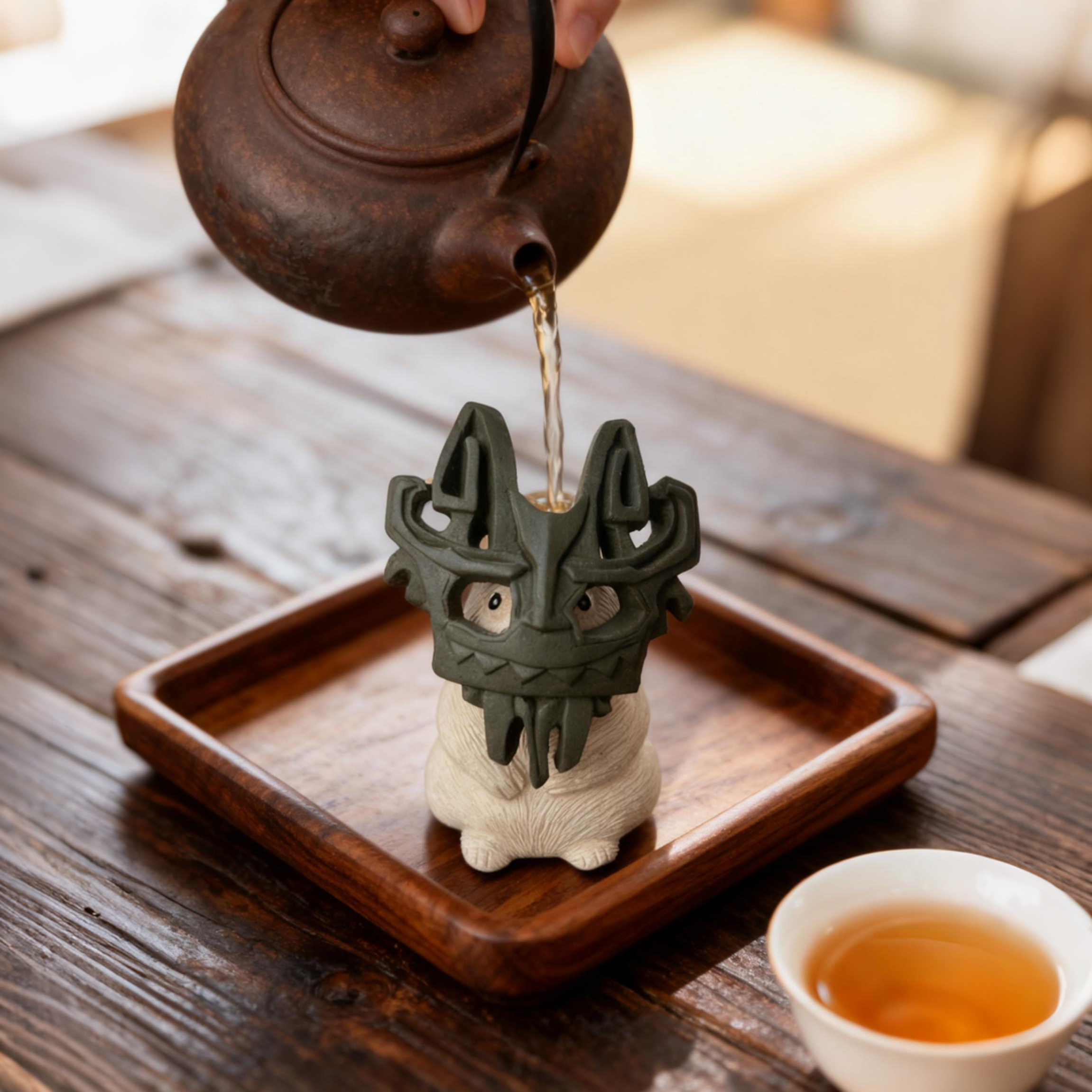 Bronze-Masked Rabbit Tea Pet - Image 4