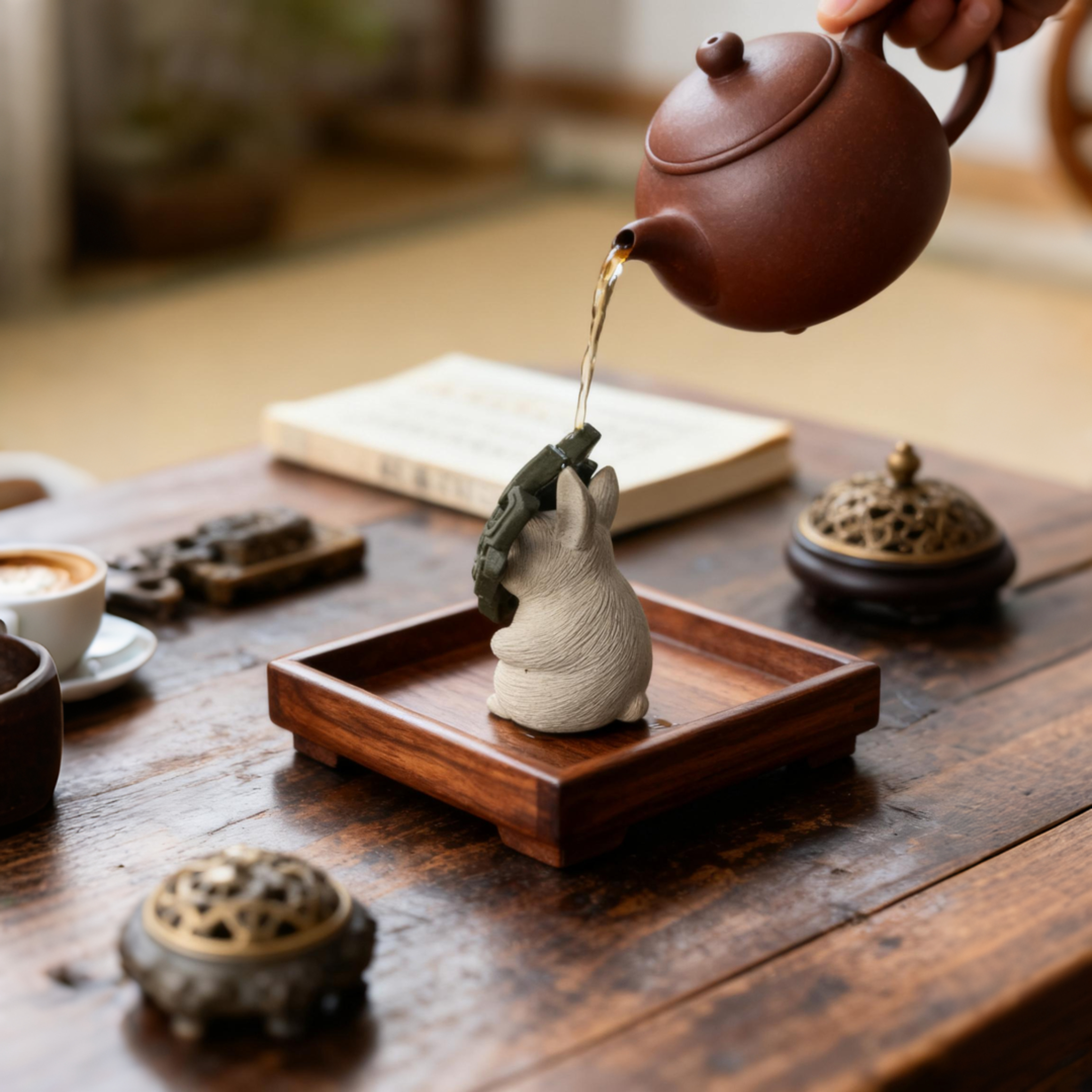 Bronze-Masked Rabbit Tea Pet - Image 5