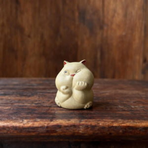 Chin-in-Hand Thinking Kitten Tea Pet