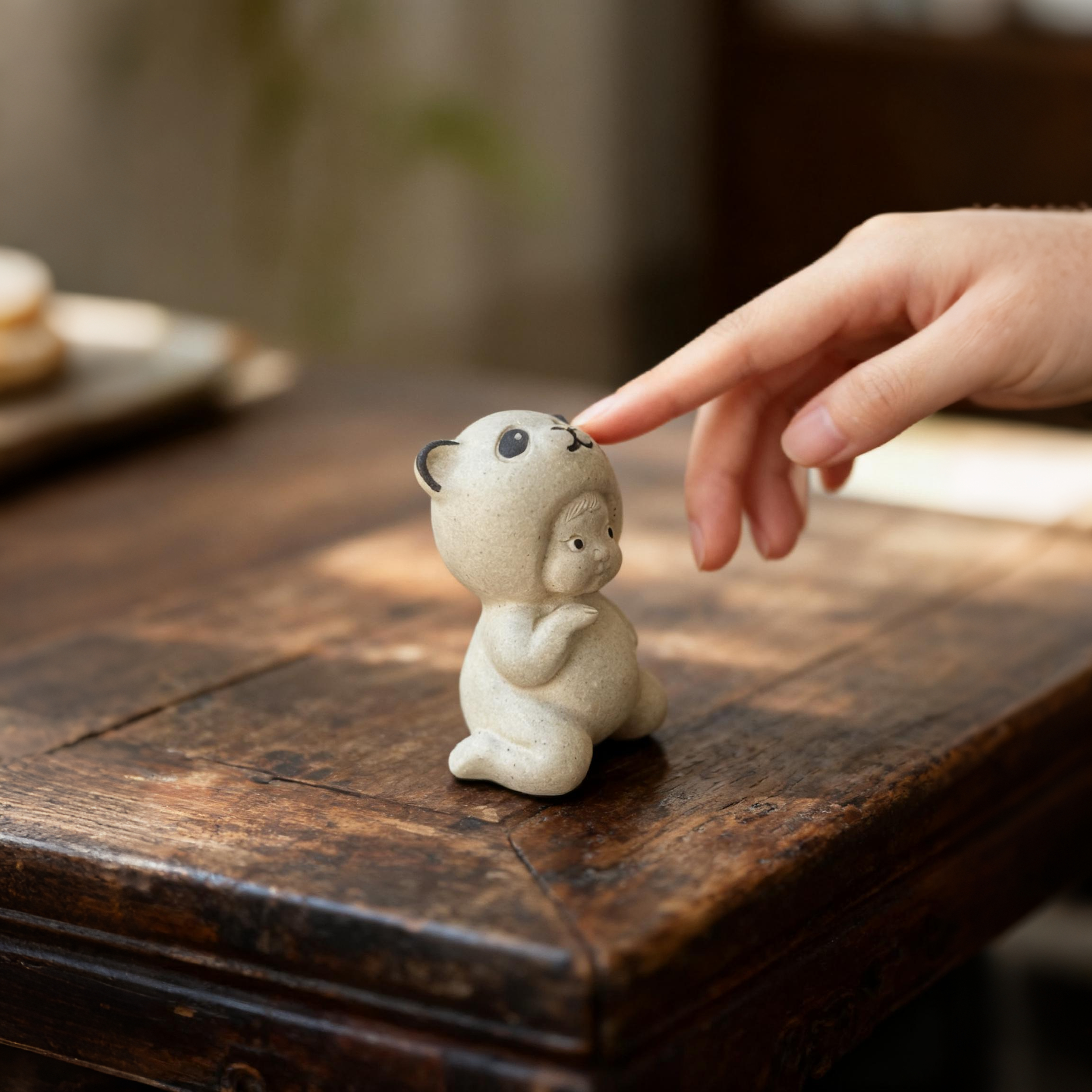 Kid Wearing a Panda Hat Tea Pet - Image 2