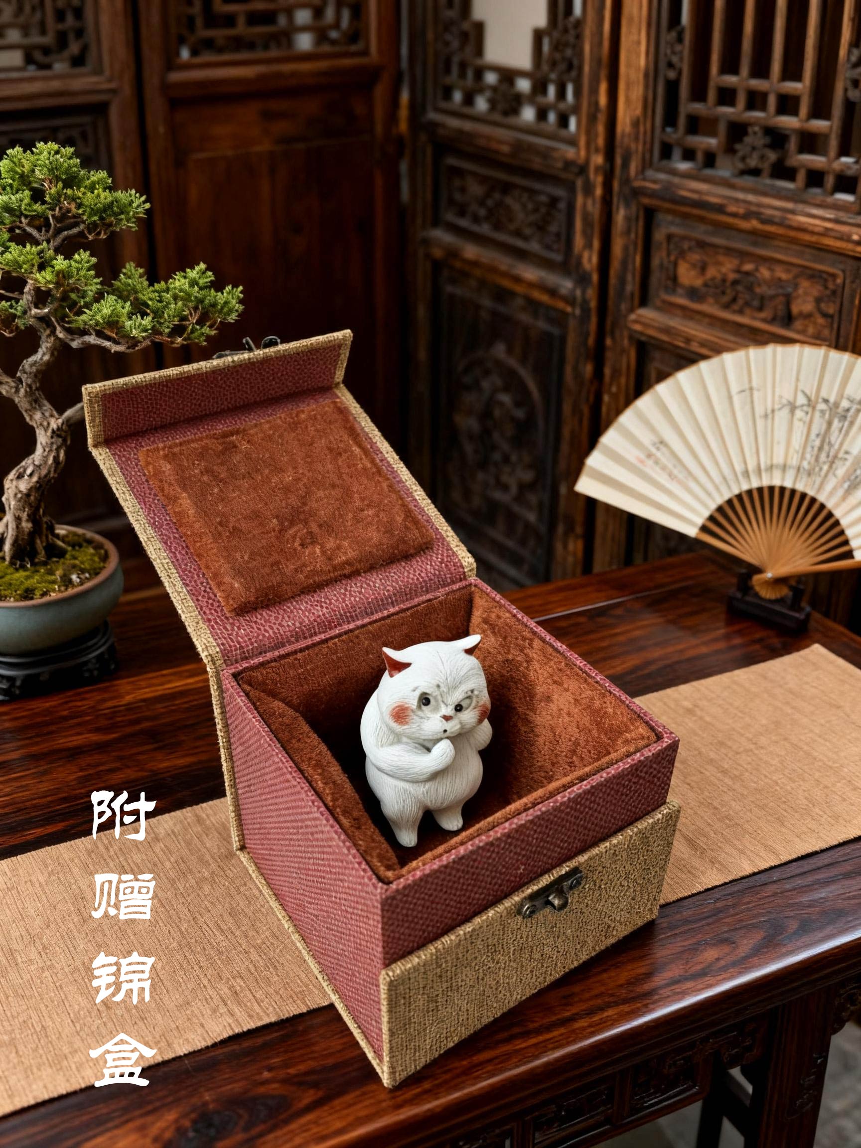 Witty Cat with a Knife Hidden Behind Tea Pet - Image 9